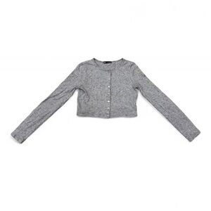 Zara - Gray Women's Button Front Cardigan Sweater